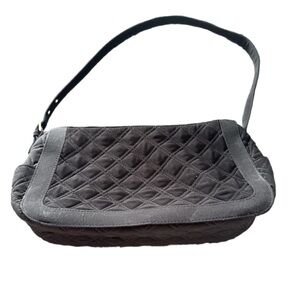 vera bradley quilted black shoulder bag – euc